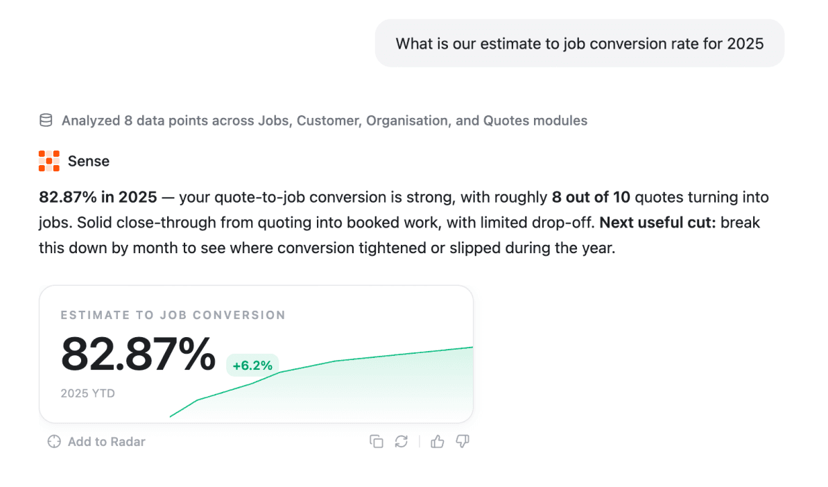 What is our estimate to job conversion rate for 2025
